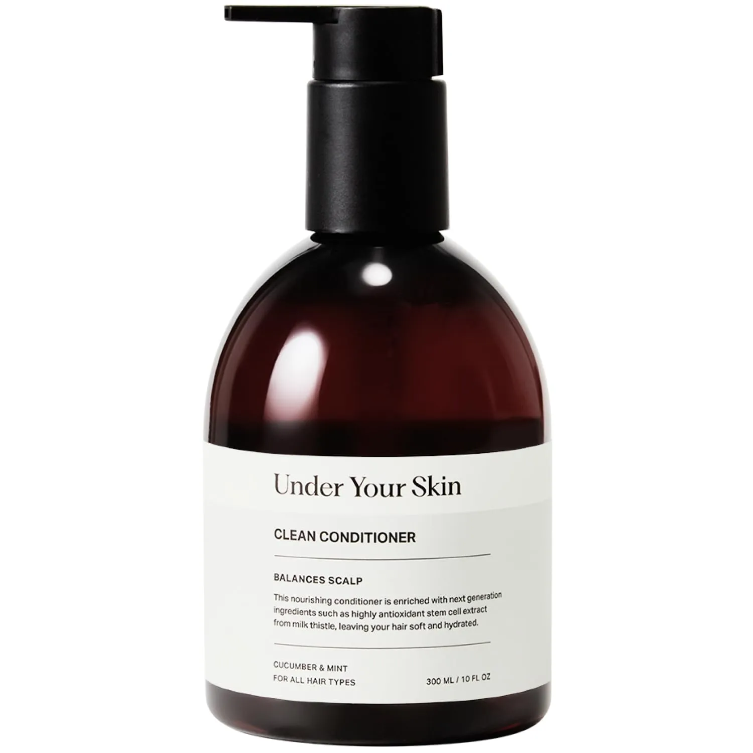 Under Your Skin Detox Clean Conditioner – Lightweight Hydration with Milk Thistle Stem Cells – Silicone-Free, Vegan, Dermatologist Tested – Supports Scalp Balance & Volume Without Buildup – 10 oz