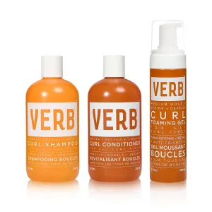 Verb Curl Shampoo & Conditioner Duo, 12 oz   VERB Curl Foaming Gel – Frizz Control Mousse for Curl Definition 6.7 fl oz Bundle