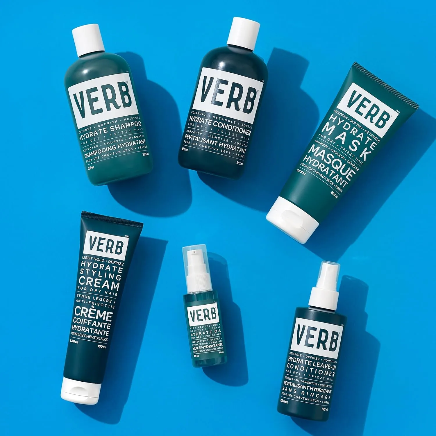 VERB Hydrate Shampoo - Cleanse Dry   Frizzy Hair - Smooth   Reduce Frizz - Amber   Warm Jasmine Scent
