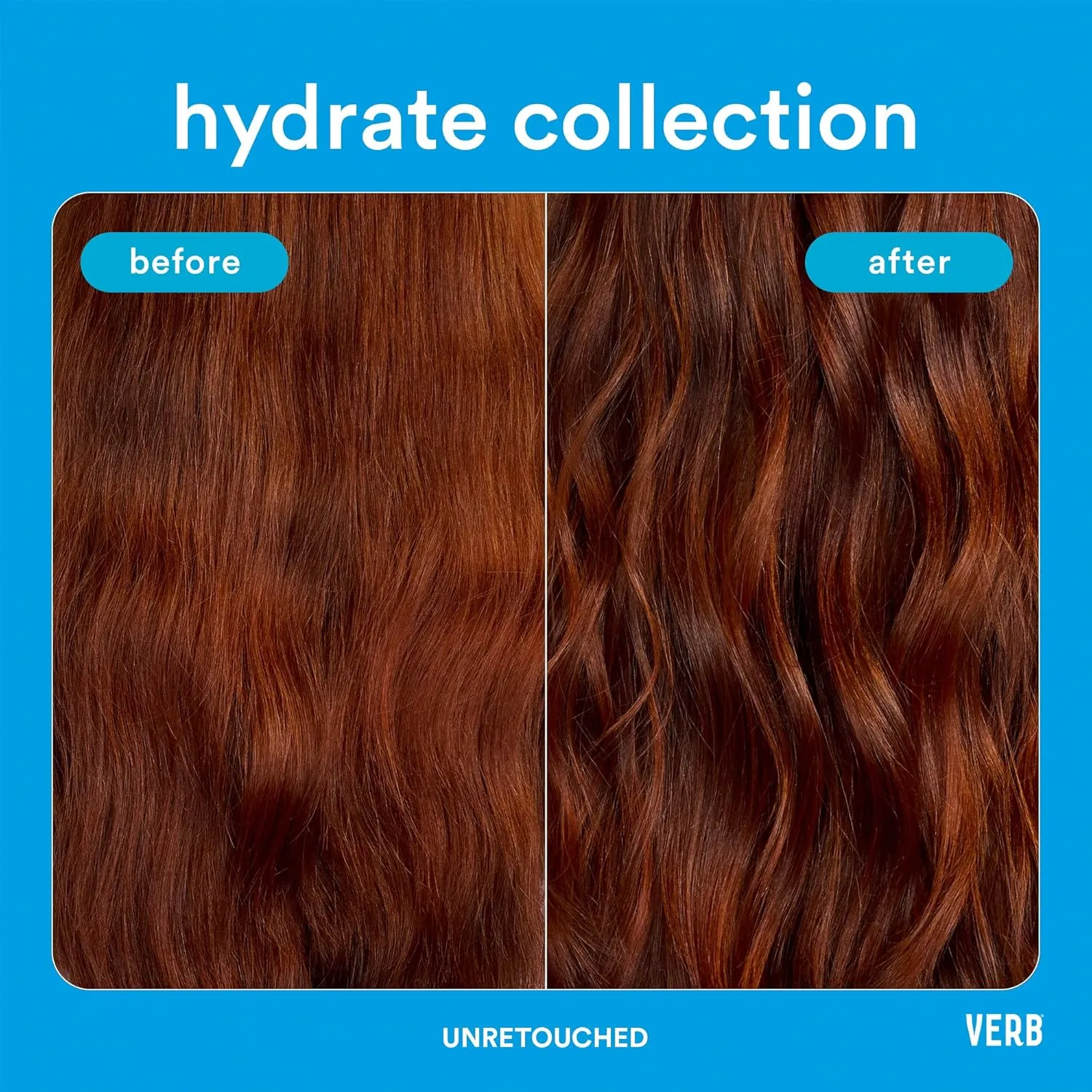 VERB Hydrate Shampoo - Cleanse Dry   Frizzy Hair - Smooth   Reduce Frizz - Amber   Warm Jasmine Scent