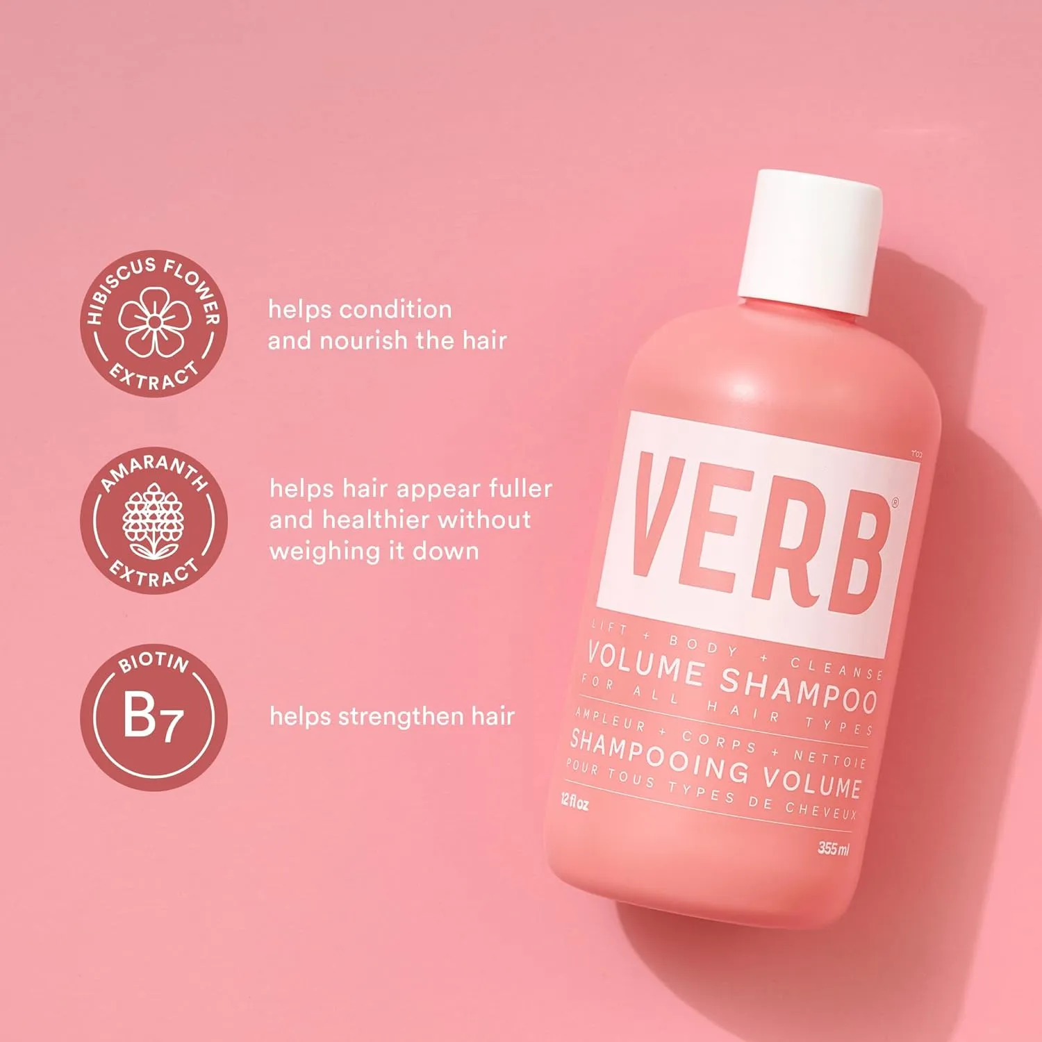 VERB Volume Shampoo - Gently Cleanses   Lifts Flat Hair - Sulfate, Paraben and Gluten Free