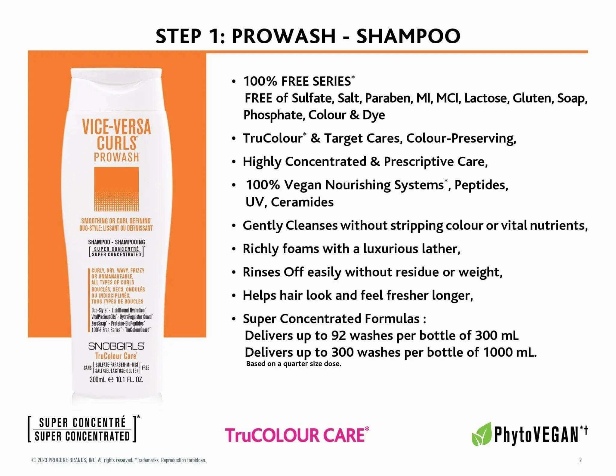 VICE-VERSA CURLS Prowash Vegan Hair Shampoo & Pump