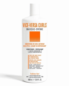 VICE-VERSA CURLS Vegan Curly Hair Conditioner. 1 Minute Detangling Mask Deep Conditioner for Smoothing or Curl Defining for All Types of Curls, Dry, Wavy, Frizzy Hair,