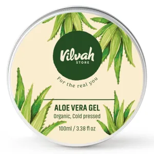 vilvah STORE Aloe Vera Gel with 99% Pure Natural Aloe Vera for Face, Styling Gel for Hair, Skin Moisturizer, Hydrates and Soothes with Vitamin E and No Paraben, 100g (Pack of 1)