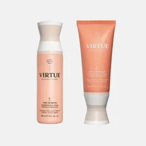 VIRTUE Curl Sulfate Free Shampoo and Conditioner Set with Jojoba Oil for Curly Hair with Frizz Control, Color Safe
