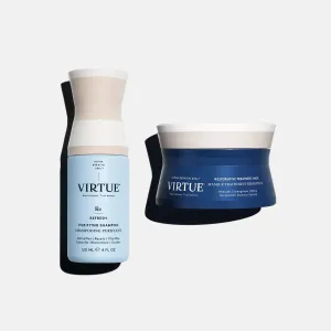 VIRTUE Detox & Restore Kit with Clarifying Detox Sulfate Free Shampoo and Restorative Hair Mask Treatment for Damaged Hair, Color Safe