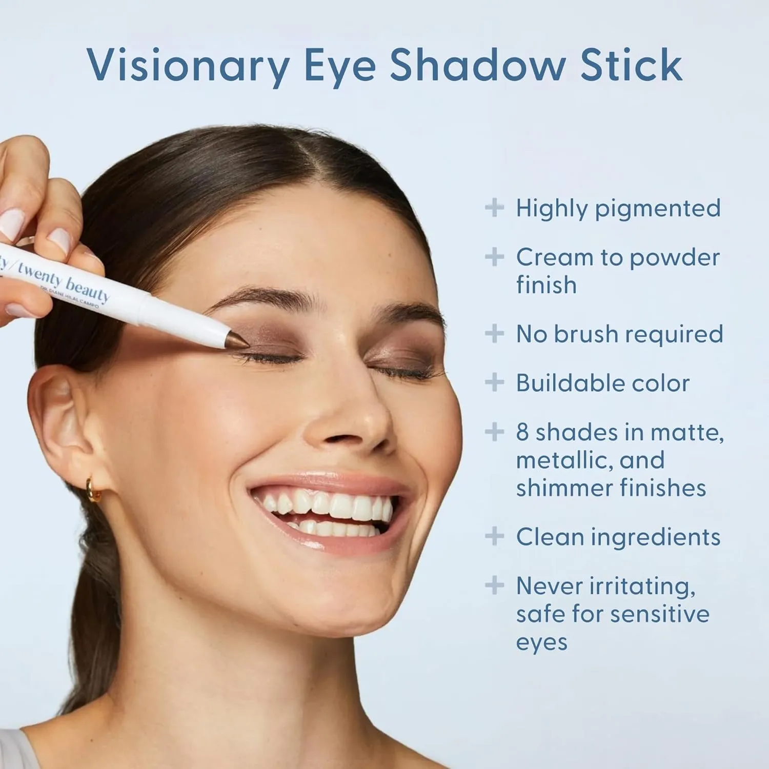 Visionary Eye Shadow Stick – Shimmer Cream Eye Shadow Pencil - Safe for Sensitive Eyes - Ophthalmologist Developed – Vegan, Cruelty-Free, Clean Ingredients (At A Glance)