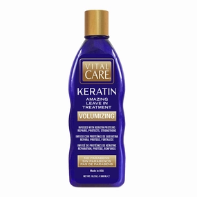 Vital Care Keratin Amazing Volumizing Treatment - Gentle Keratin Complex Hair Treatment is Non-Stripping for Daily Use, Hydrating & Repairing - Abyssinian, Avocado & Sunflower Seed Oil