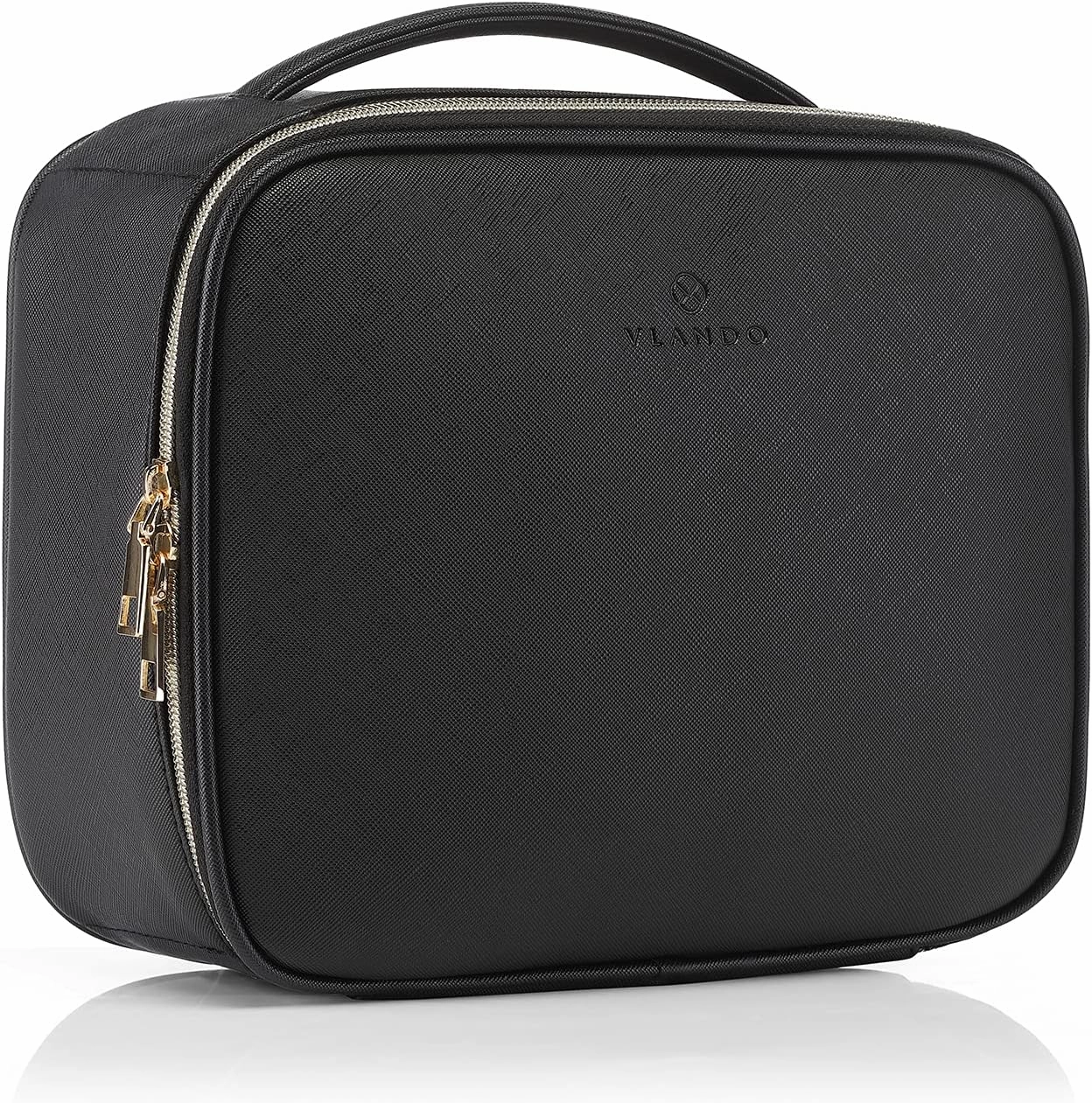 Vlando Toiletry Bag, Large Wash Bag, Travel Cosmetic Make-up Bag, Multi-compartment with Dividers for Cosmetics Makeup Brushes Toiletry Jewelry Accessories, Black