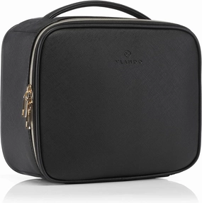 Vlando Toiletry Bag, Large Wash Bag, Travel Cosmetic Make-up Bag, Multi-compartment with Dividers for Cosmetics Makeup Brushes Toiletry Jewelry Accessories, Black