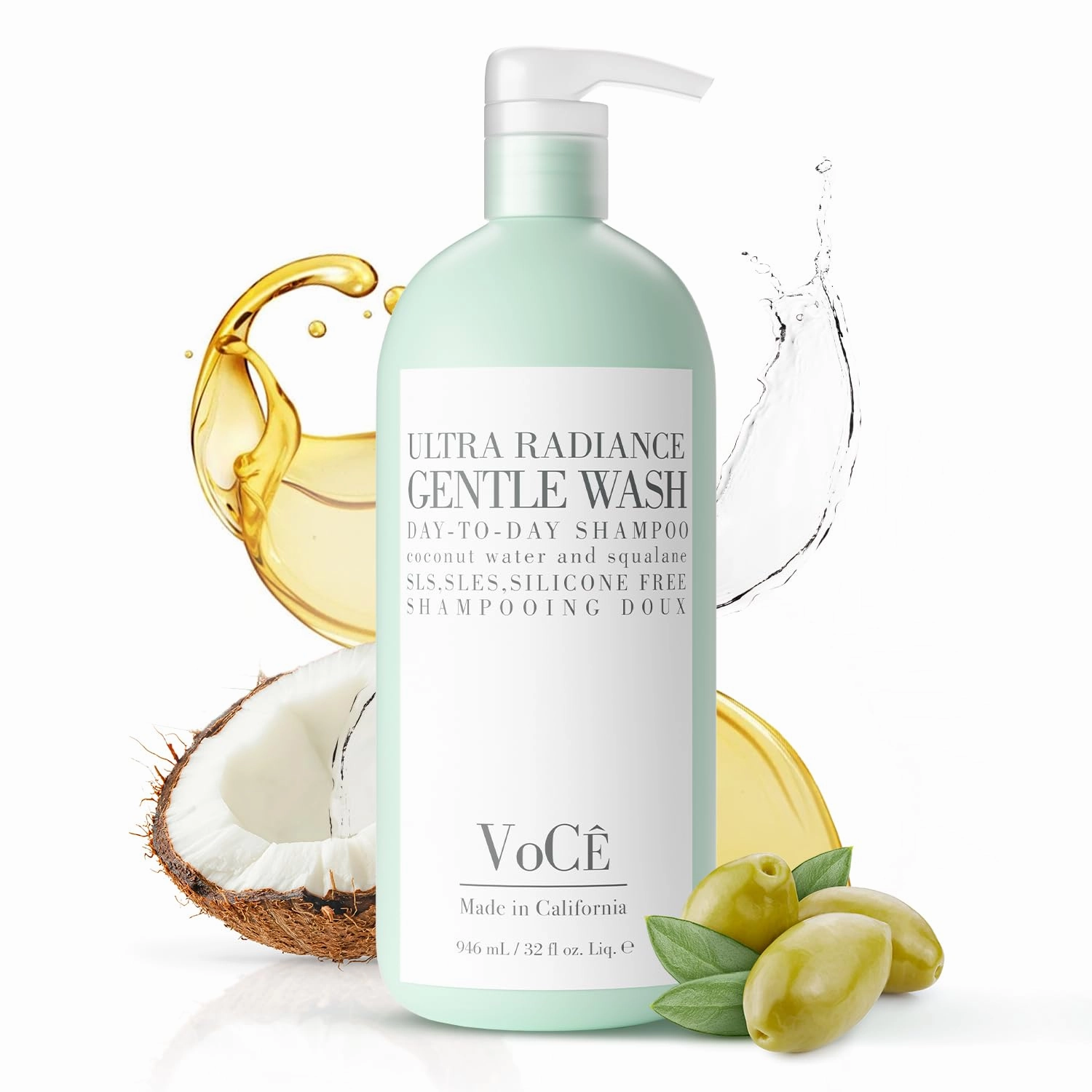 VoCÊ Haircare Gentle Wash Vegan & Cruelty-Free Shampoo | Clean Haircare, Color Safe, Paraben and Sulfate Free, Ultra Radiance, Hydrating, Shine Enhancing (32 oz | 946 ml)