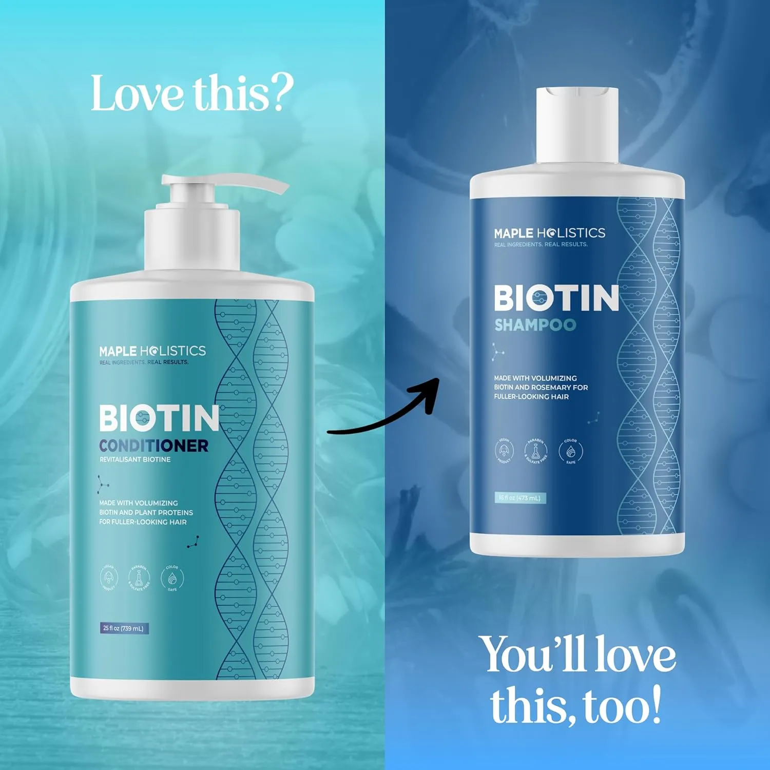 Volumizing Biotin Conditioner for Thinning Hair - Volumizing Conditioner for Fine Thin & Weak Hair - Sulfate Paraben & Silicone Free with Nourishing Plant Proteins & B Vitamins - Color Safe (25 Fl Oz)