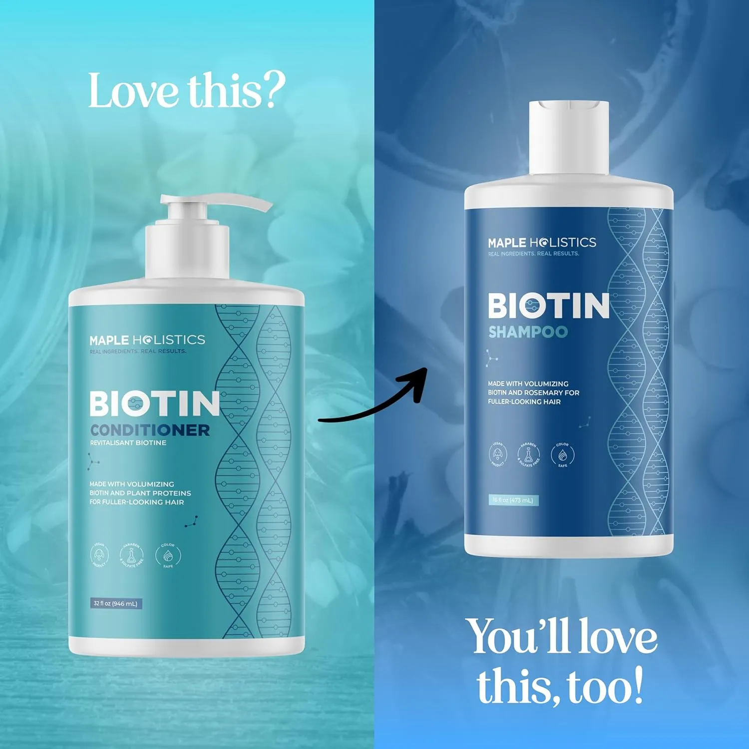 Volumizing Biotin Conditioner for Thinning Hair - Volumizing Conditioner for Fine Thin & Weak Hair - Sulfate Paraben & Silicone Free with Nourishing Plant Proteins & B Vitamins - Color Safe (32 Fl Oz)
