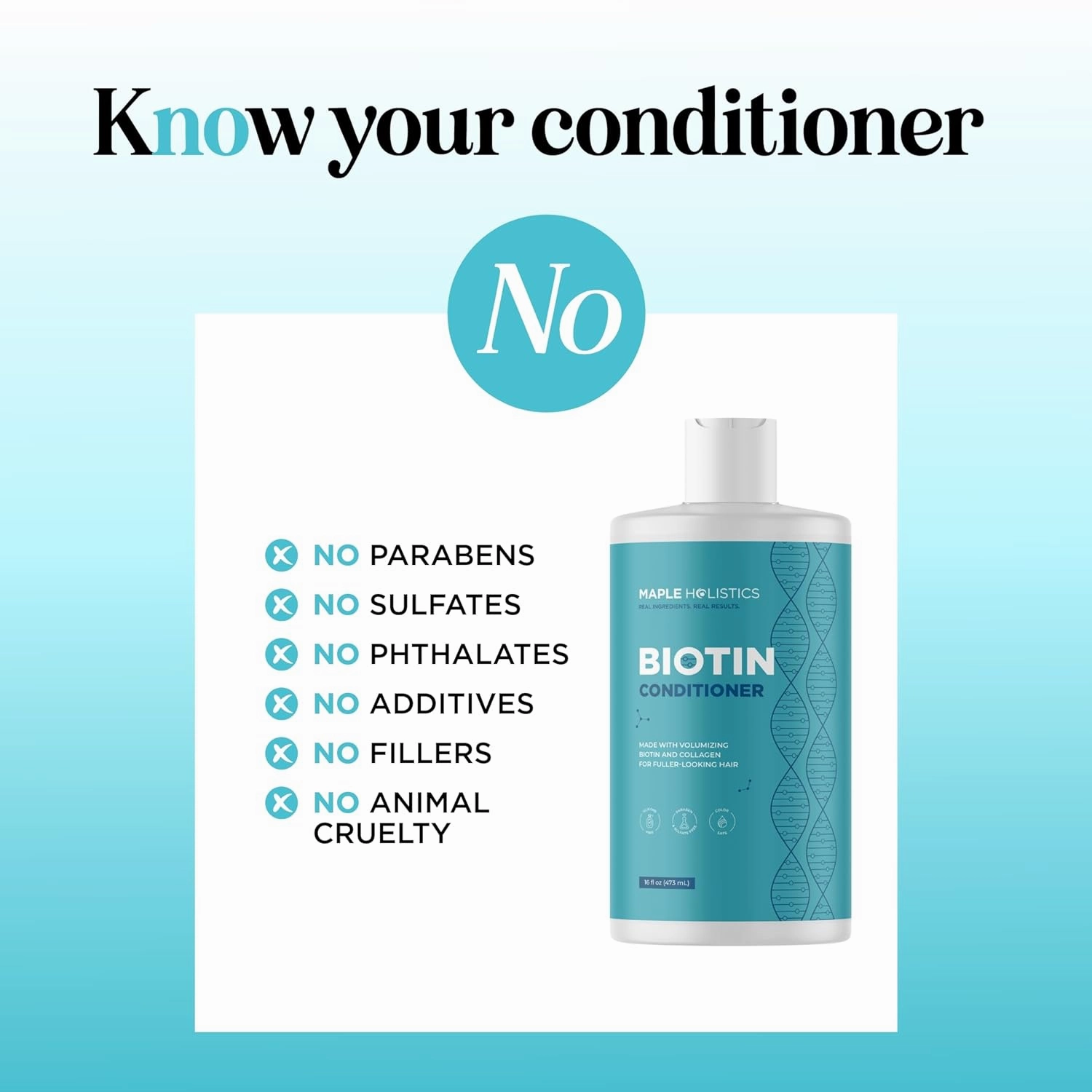 Volumizing Biotin Conditioner for Thinning Hair - Biotin and Collagen Conditioner for Dry Hair Treatment Plus Fine Hair Care - Sulfate Paraben & Silicone Free Conditioner for Damaged Dry Hair