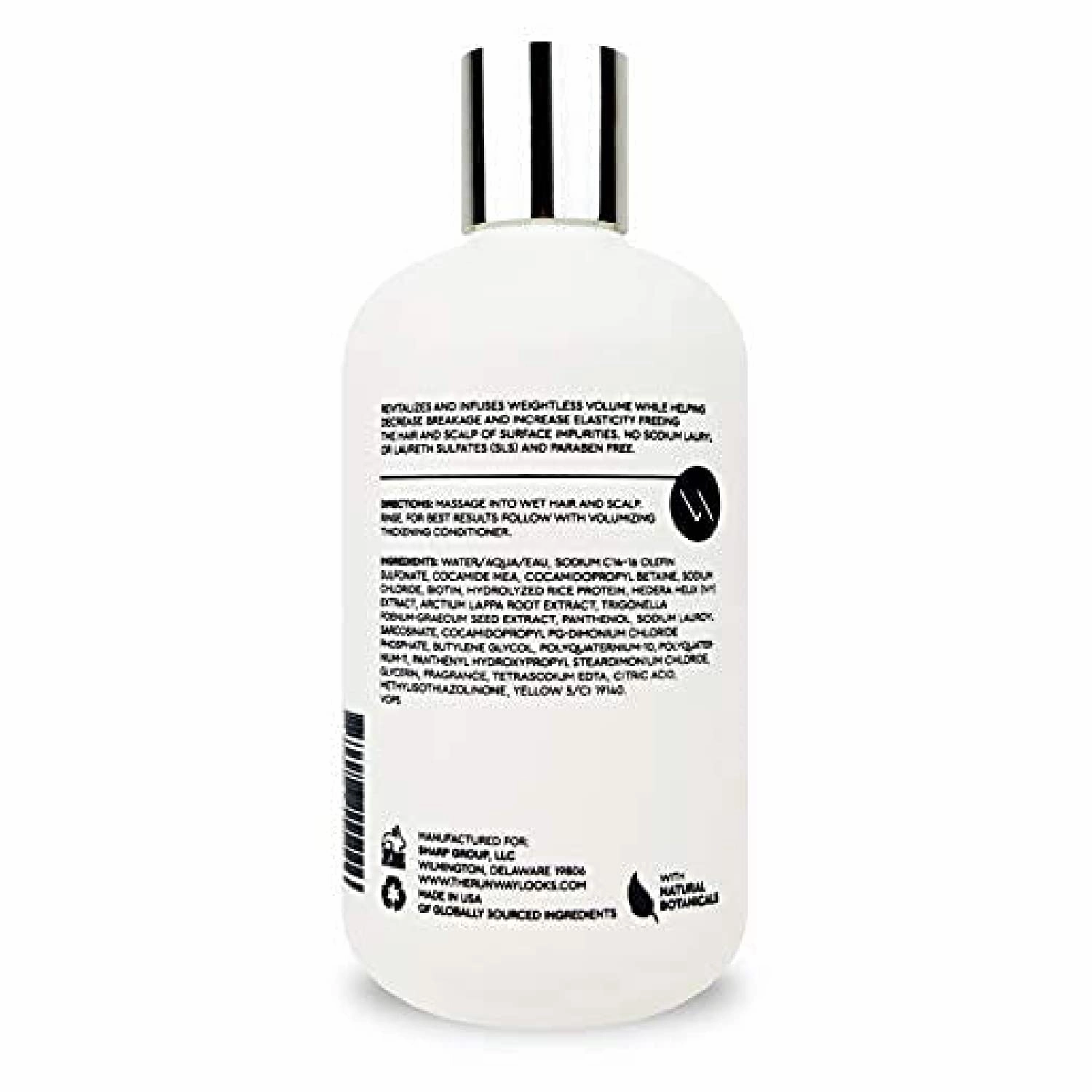 Volumizing Shampoo, Rice Protein, Instant Volume, Body and Thickness, For All Hair Types, SLS & Paraben Free (12oz)