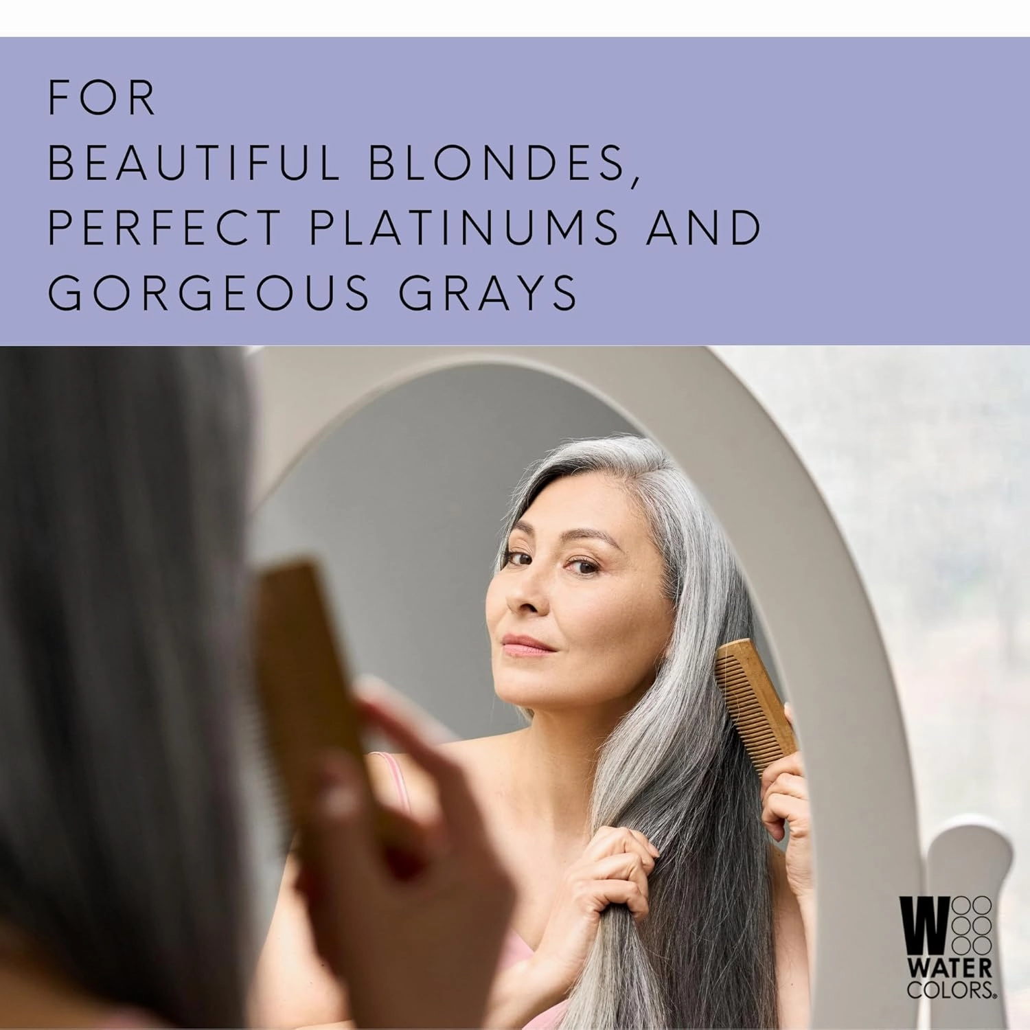 Watercolors Ice Whip Anti-Yellow Leave-In Conditioning Foam Mousse for Blonde, Platinum, Bleached, Silver, Gray, Ash & Brassy Hair - Violet Purple 6.5 oz (1 PACK)