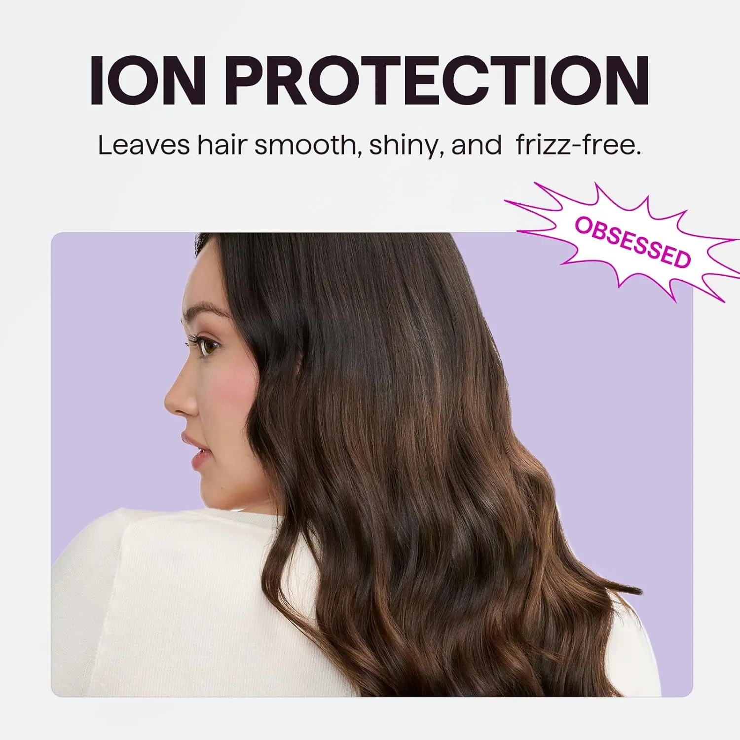 Wavytalk Hair Dryer with Diffuser, Blown Away Ionic Blow Dryer for Curly Hair with Comb, 1875W Fast Drying Hair Dryer with Ceramic Technology, 3 Attachments for All Hair Types, Light and Quiet, Pink