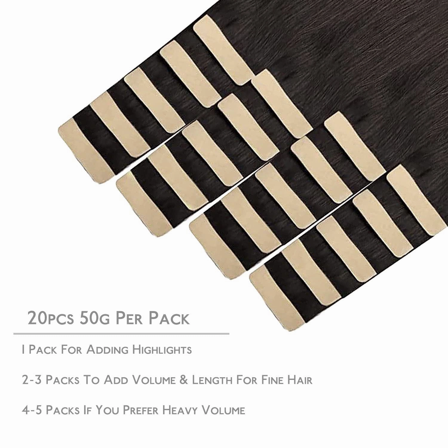 WENNALIFE Tape in Hair Extensions Human Hair, 20pcs 20 inch 50g Dark Brown to Chestnut Brown and Dirty Blonde Remy Tape Hair Extensions Real Human Hair Tape Extensions Coloured Hair Extensions
