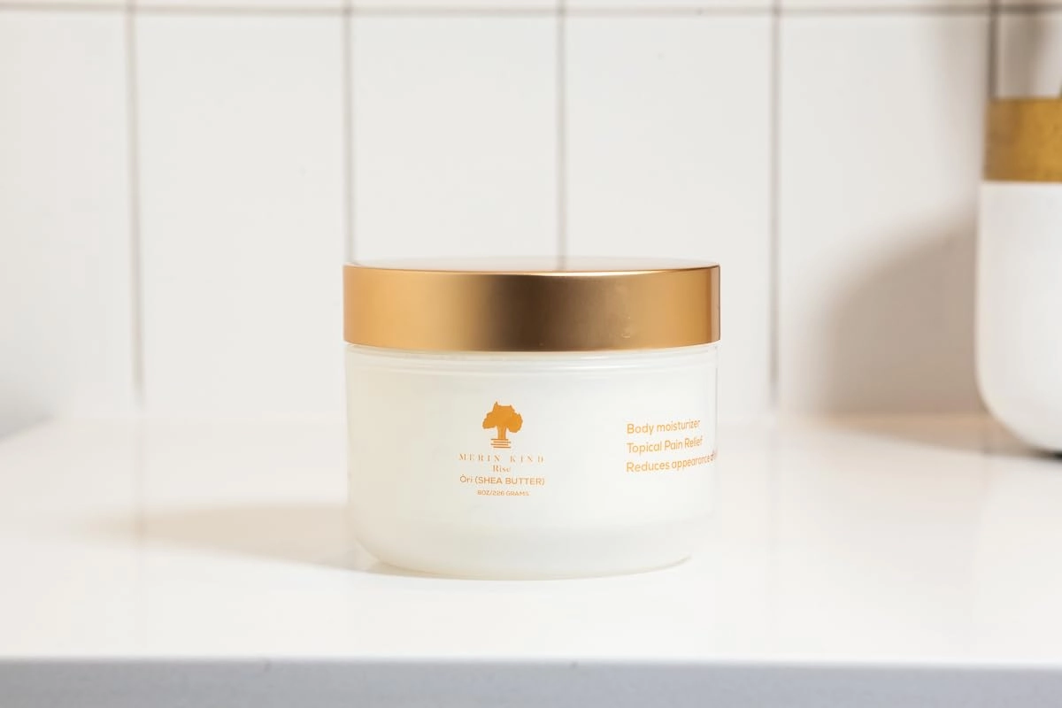 Whipped Shea Body Butter for Skincare and Hair No Parabens and Cruelty-Free Natural Moisturizer with Avocado and Organic Baobab Oil RISE (Citrus Lemongrass, Large, 8 oz.)