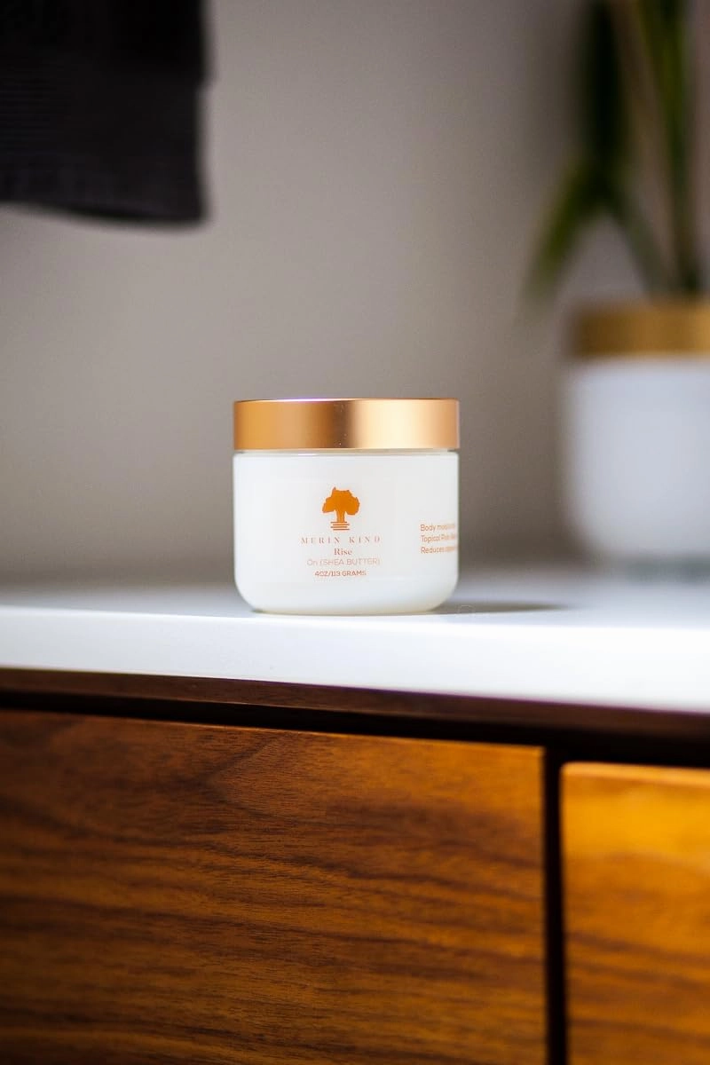 Whipped Shea Body Butter for Skincare and Hair No Parabens and Cruelty-Free Natural Moisturizer with Avocado and Organic Baobab Oil RISE (Citrus Lemongrass, Small, 4 oz.)