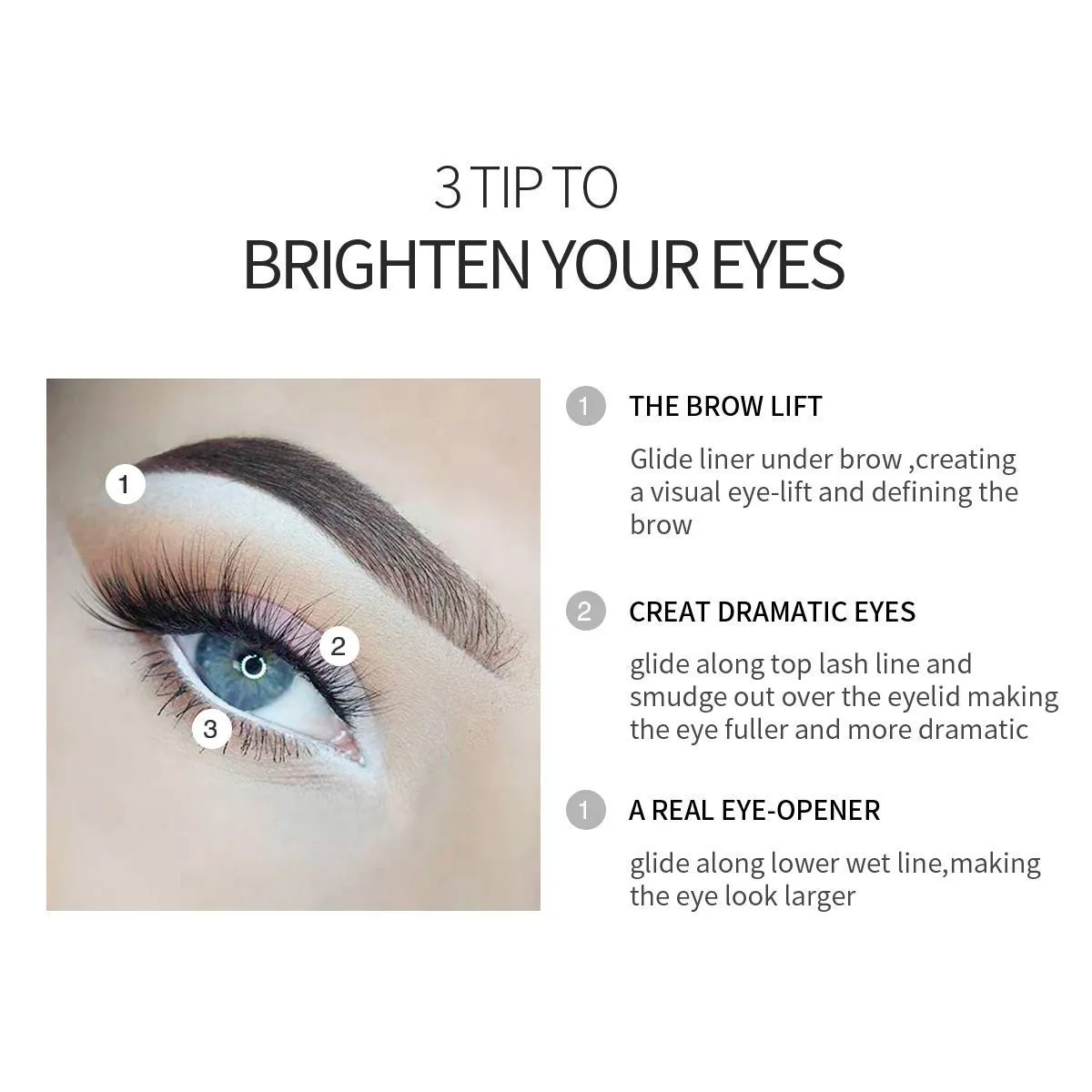 White Eyeliner Pencil Professional Highlighter Eye Liner Pen Soft Strokes Waterproof Long-Lasting Eyeshadow Eye Silkworm Brighten Pencil Beauty Makeup Tool (48pcs)