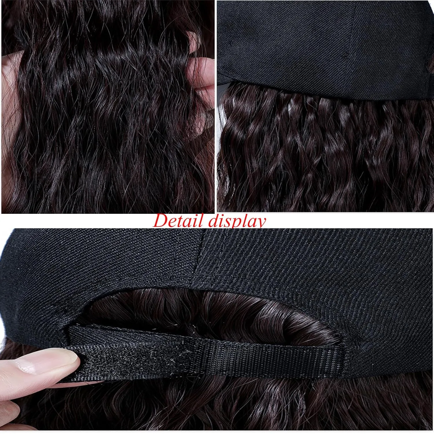 Women's Wig Baseball Hat Wool Curly Hair Big Wave Curly Hair Wig Sunshade hat wig Halloween Daily Party Use