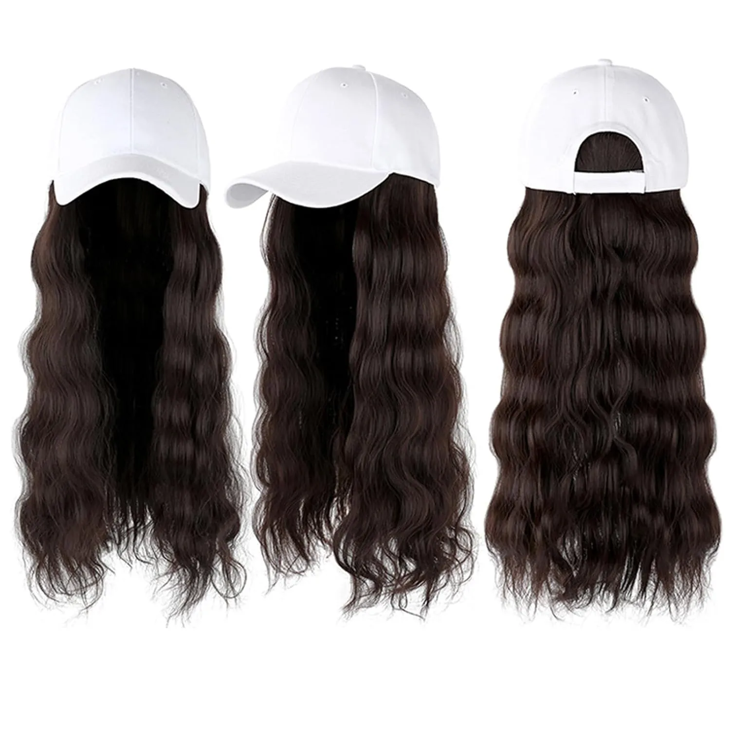Women's Wig Baseball Hat Wool Curly Hair Big Wave Curly Hair Wig Sunshade hat wig Halloween Daily Party Use