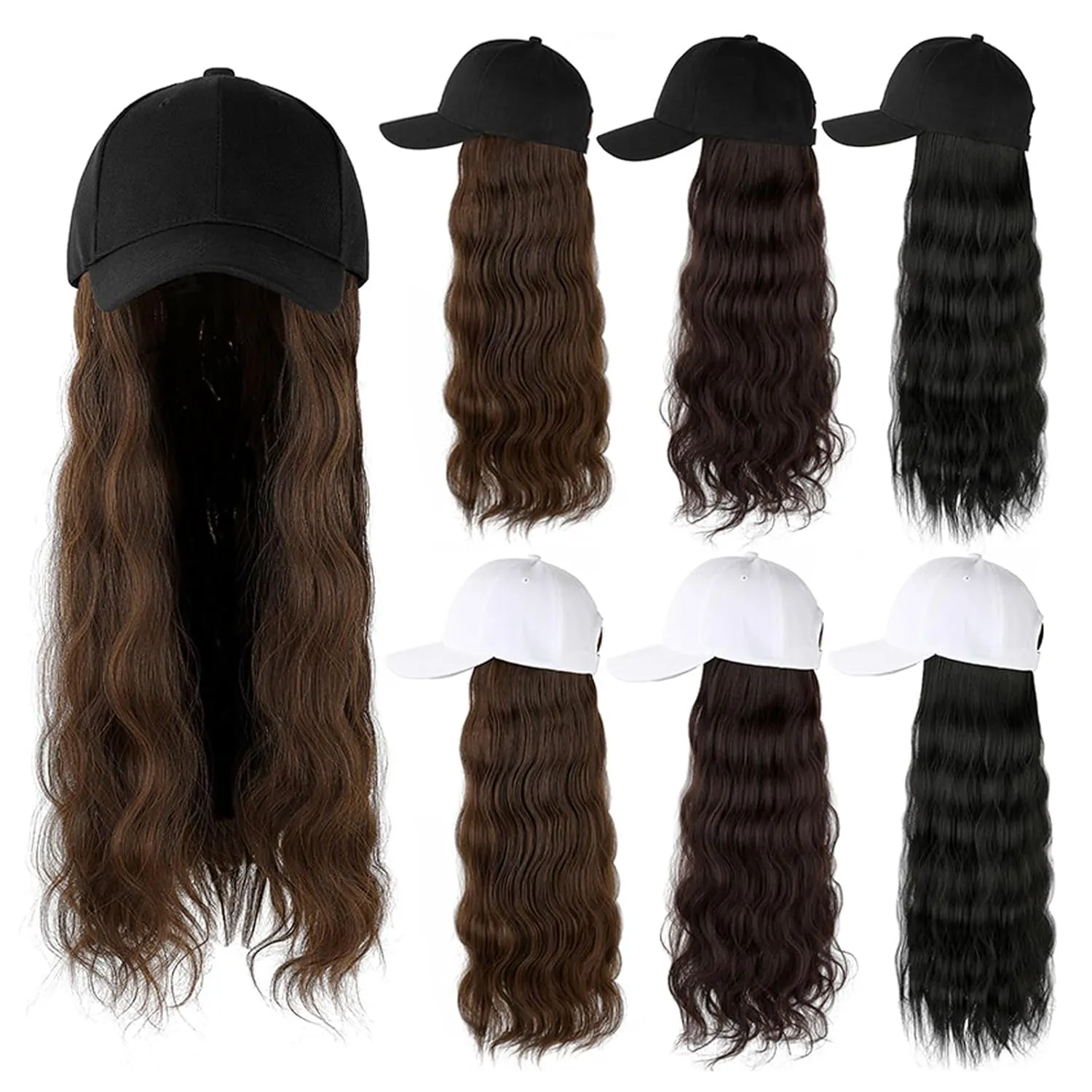 Women's Wig Baseball Hat Wool Curly Hair Big Wave Curly Hair Wig Sunshade hat wig Halloween Daily Party Use