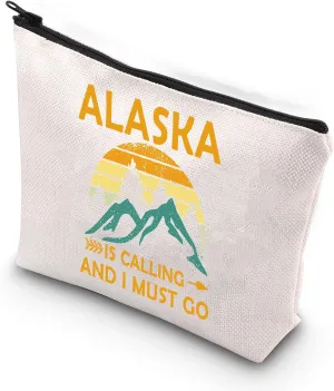 XYANFA Alaska Is Calling Makeup Bag - Cruise Travel Souvenirs, Alaskan Vacation Gift