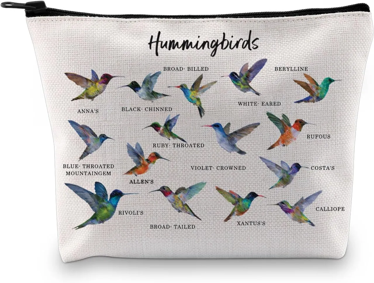 XYANFA Hummingbird Makeup Bag Gift for Lover Hummingbird Themed Birdwatching Gift Cosmetic Bag (Hummingbirds)