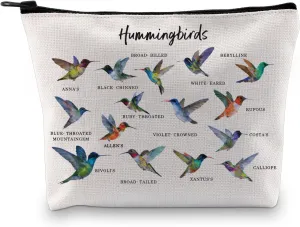 XYANFA Hummingbird Makeup Bag Gift for Lover Hummingbird Themed Birdwatching Gift Cosmetic Bag (Hummingbirds)