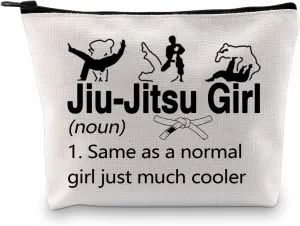 XYANFA Jiu Jitsu Girl Makeup Bag Martial Art Gift Sport Gift Taekwondo Jiu Jitsu Mma Muay Thai Bjj Lover Cosmetic Bag (Jiu- Jitsu Girl)