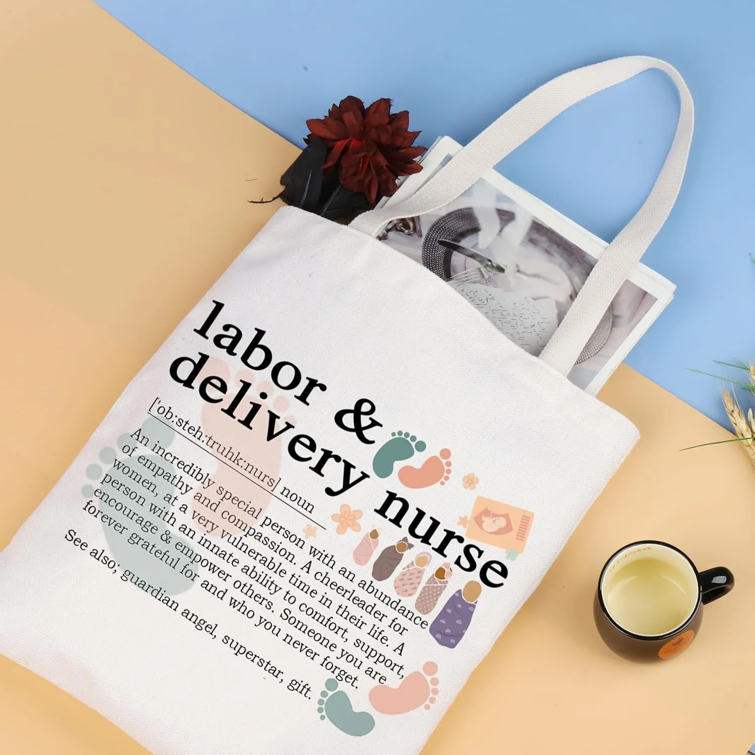 XYANFA L&D Nurse Makeup Bag - Labor & Delivery Nurse Cosmetic Bag - Tote Bag