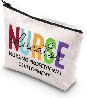 XYANFA Nurse Educator Makeup Bag Clinical Diabetic Nurse Educator Gifts For Women Nursing Thank You Gifts Teacher Cosmetic Bag (NURSE educator)
