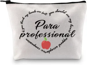 XYANFA Paraprofessional Cosmetic Makeup Bag Support Acceptance Compassion Teacher Aide Thank You Present Para Retirement Present (Para professional)