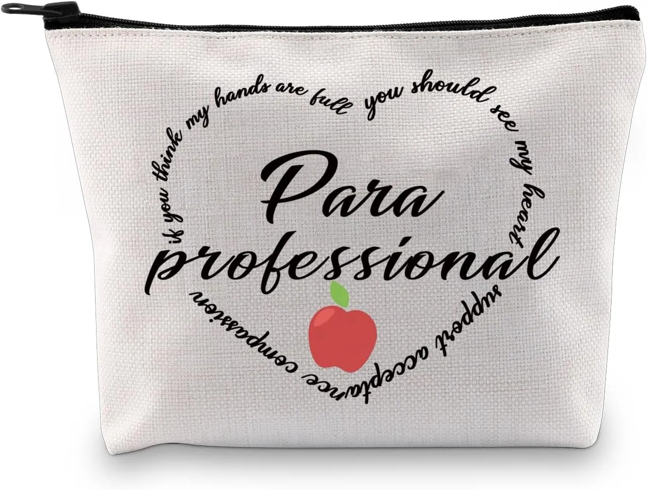 XYANFA Paraprofessional Cosmetic Makeup Bag Support Acceptance Compassion Teacher Aide Thank You Present Para Retirement Present (Para professional)