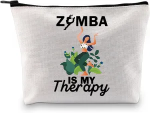 XYANFA Zummba Is My Therapy Lover Makeup Bag Instructor Zummba Dance Fitness Coach Zipper Pouch (Zmmba IS MY Therapy)