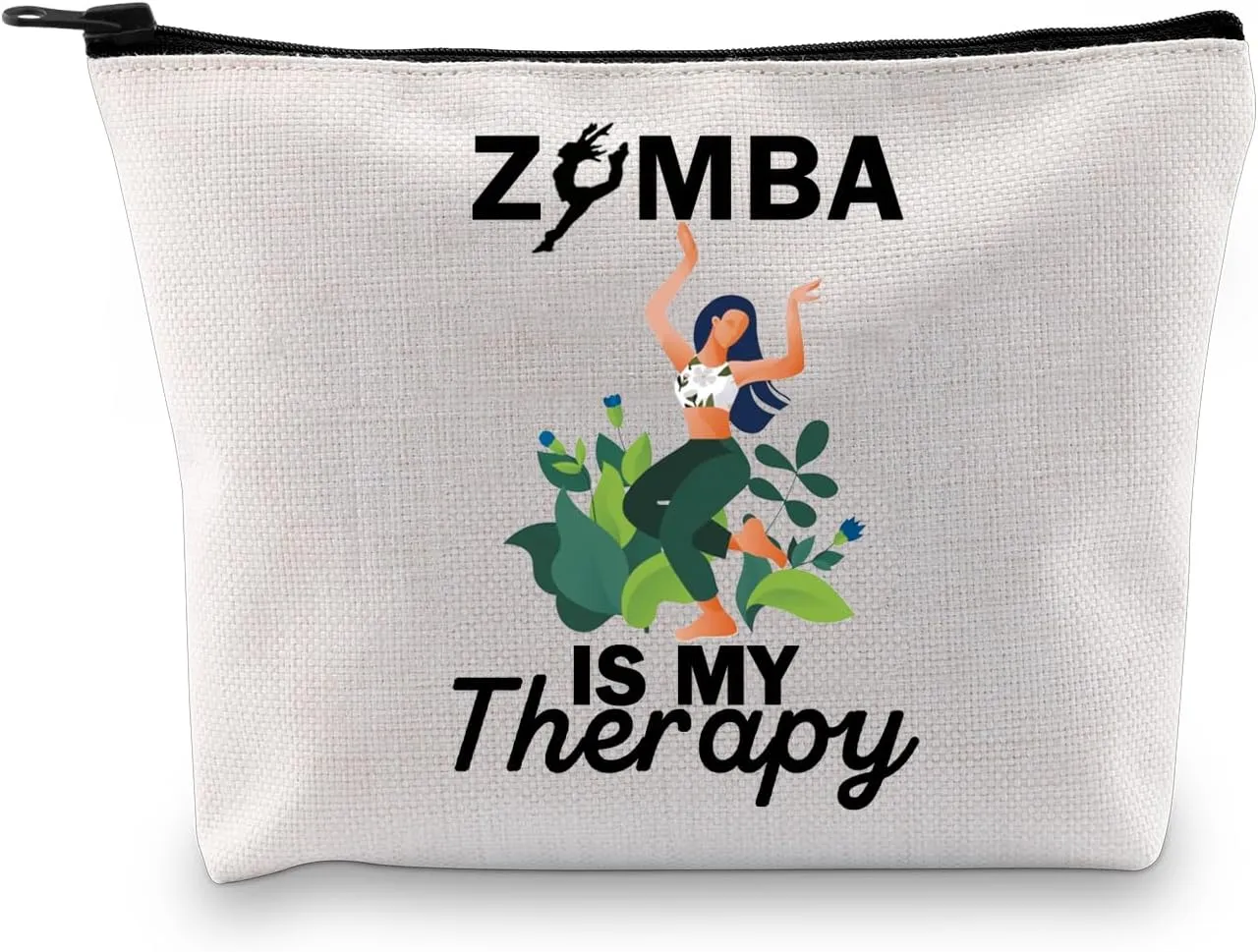 XYANFA Zummba Is My Therapy Lover Makeup Bag Instructor Zummba Dance Fitness Coach Zipper Pouch (Zmmba IS MY Therapy)
