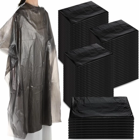 Yahenda 150 Pcs Disposable Salon Capes Bulk Waterproof Hair Cutting Capes for Barber Stylist Dye Supplies 59 x 43.3 Inch(Black)