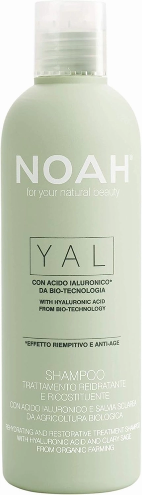 Yal Hydrating Shampoo with Hyaluronic Acid & Clary Sage - Organic, Sulfate-Free, Vegan, Volumizing & Anti-Frizz, 8.5 fl.oz