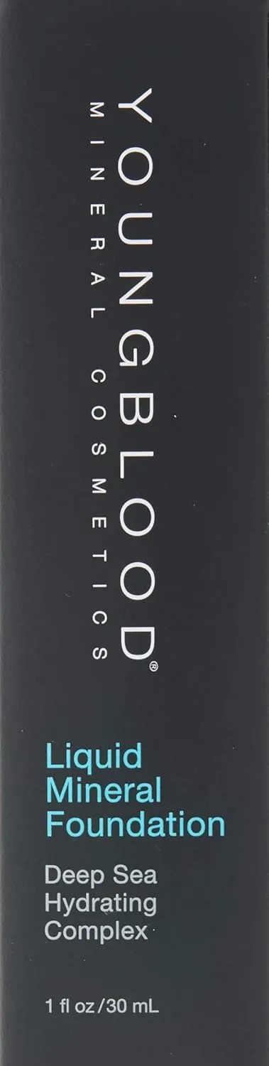 Youngblood Clean Luxury Cosmetics Liquid Mineral Foundation, Capri | Dewy Mineral Lightweight Full Coverage Makeup for Dry Skin Poreless Flawless Tinted Glow | Vegan, Cruelty Free, Gluten-Free