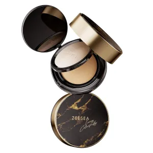 zeesea 2 in 1 Cushion Foundation,Makeup Double Layer Cushion BB Cream &Setting Powder for Oil Control,Tinted Moisturizer,Long-lasting, lvory, 0.32   0.18oz (9g   5g)