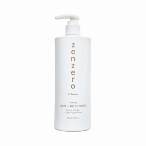 ZENZERO 2-in-1 Cleansing Hair and Body Wash Tarocco Orange   Ginger Root, Ginger and Citrus Body Wash and Shampoo 475 ml / 16.0 Fluid Ounce