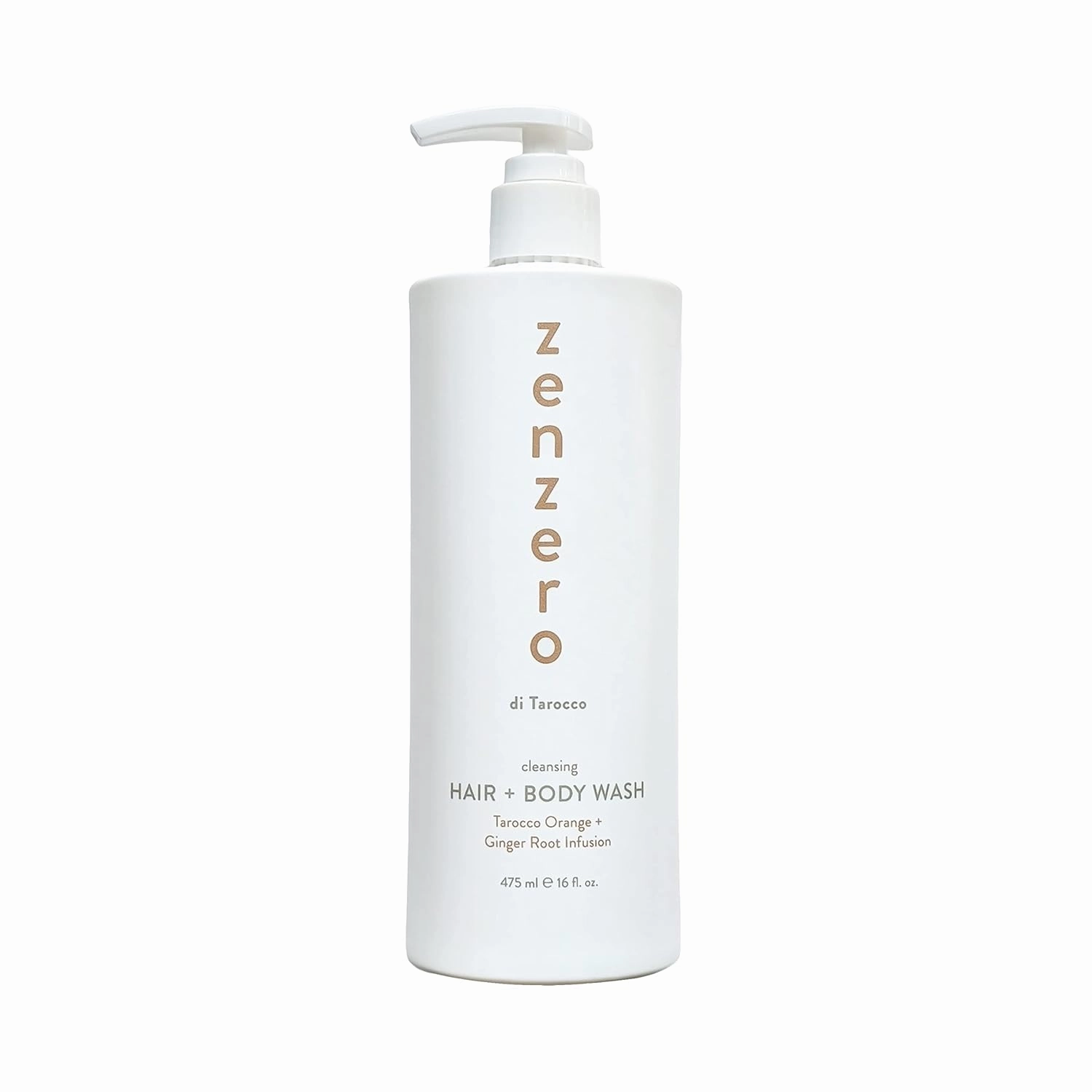 ZENZERO 2-in-1 Cleansing Hair and Body Wash Tarocco Orange   Ginger Root, Ginger and Citrus Body Wash and Shampoo 475 ml / 16.0 Fluid Ounce